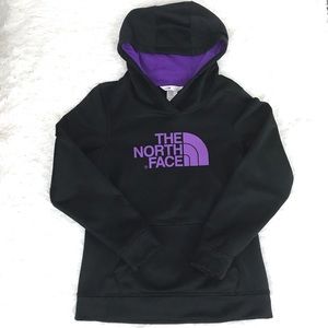 The North Face Black Hoodie Purple Logo Medium
